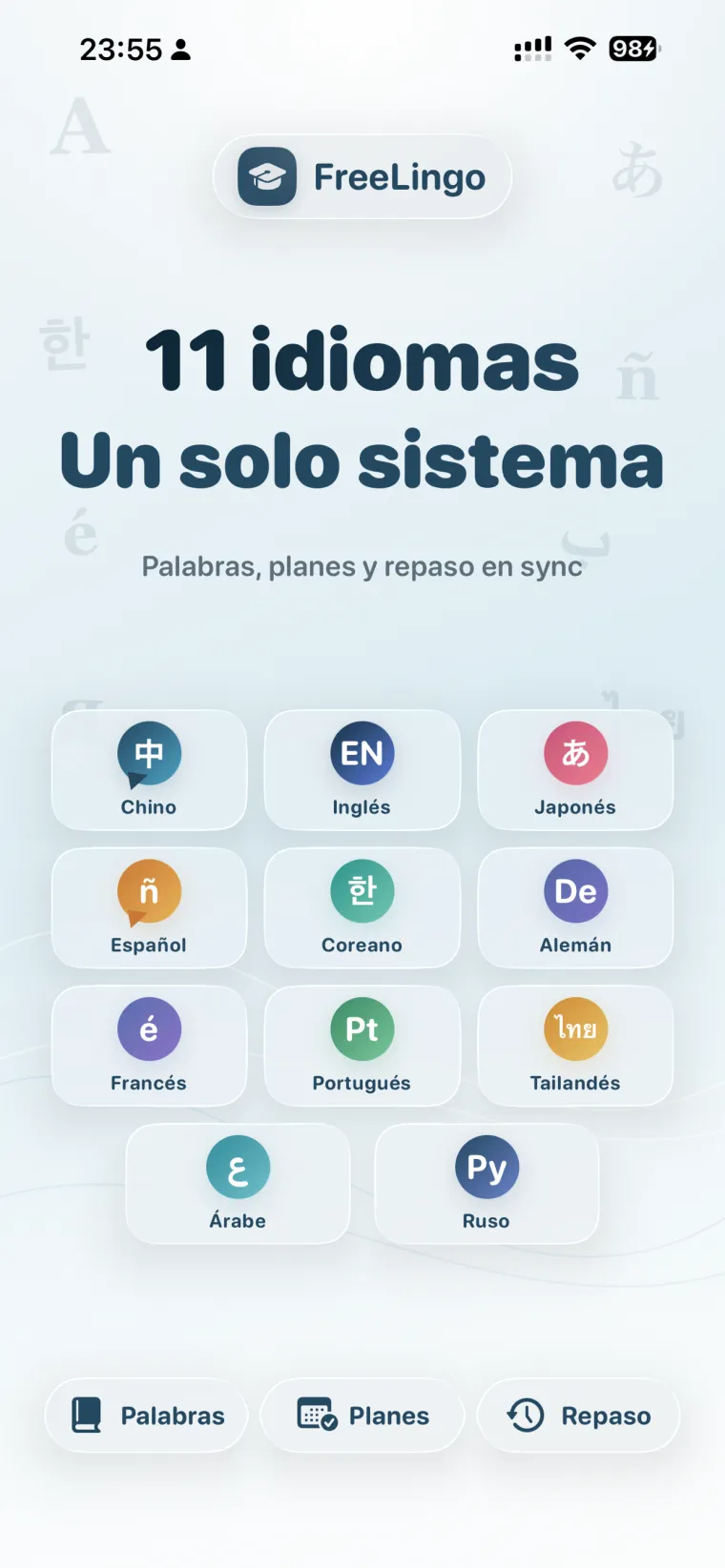 FreeLingo App Store screenshot 1 for es-ES