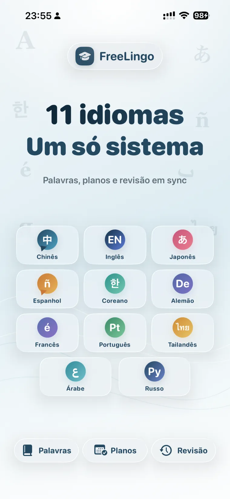 FreeLingo App Store screenshot 1 for pt-PT